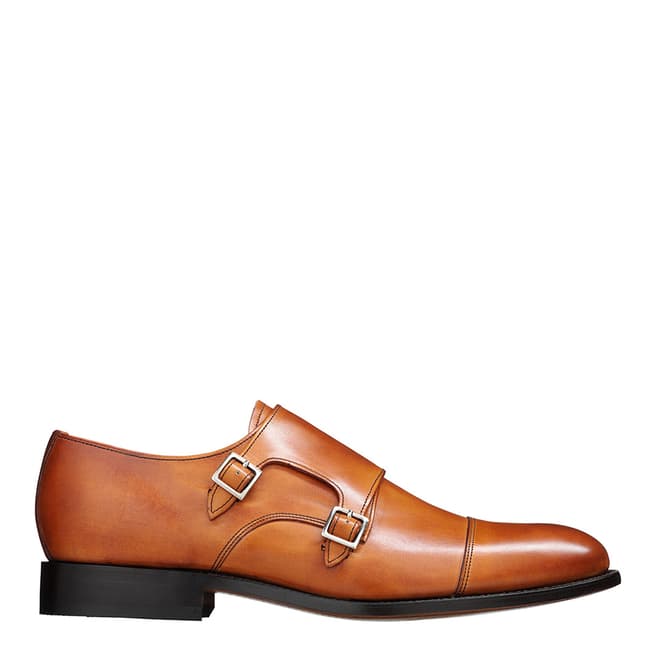 Barker Tan Leather Tunstall Double Monk Strap Shoe