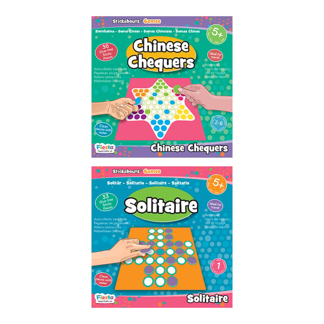 Fiesta Crafts Solitaire & Chinese Checkers Stickabouts Games