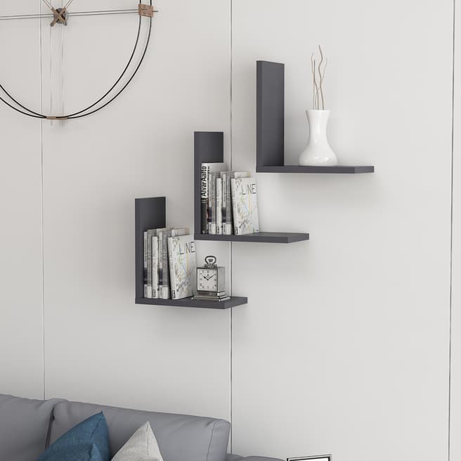 Decortie Wesley Wall Shelf- Anthracite
