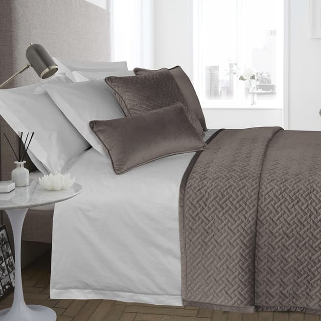 Limited Edition French Velvet 240x220cm Bedspread, Taupe