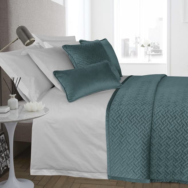 Limited Edition French Velvet 240x220cm Bedspread, Teal