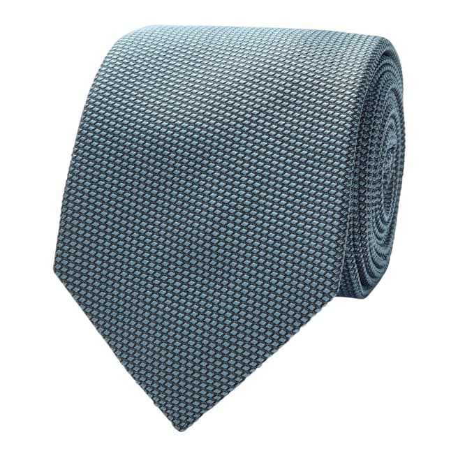 Thomas Pink Pale Blue Plain Texture Silk Tie