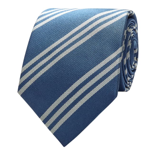Thomas Pink Deep Blue Triple Stripe Tie