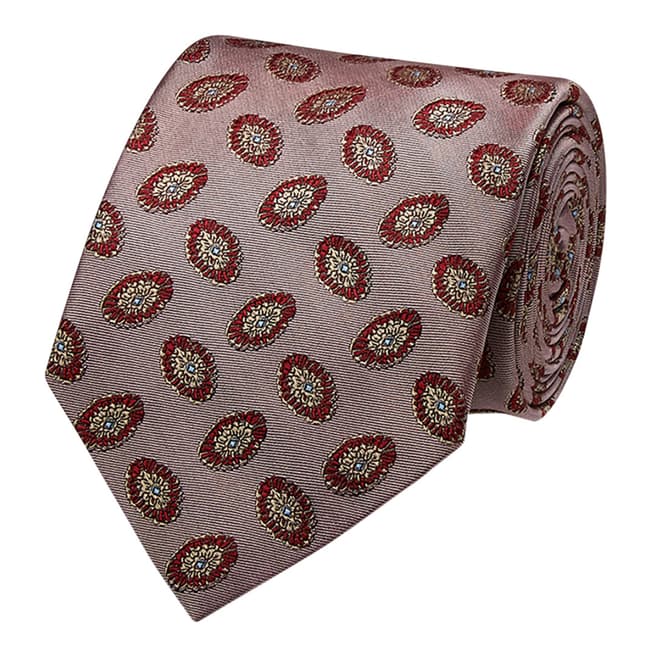 Thomas Pink Pink Oval Medallion Woven Tie