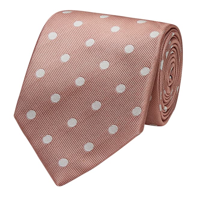 Thomas Pink Pink Big Polka Dot Woven Tie