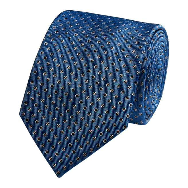 Thomas Pink Blue Target Motif Silk Tie