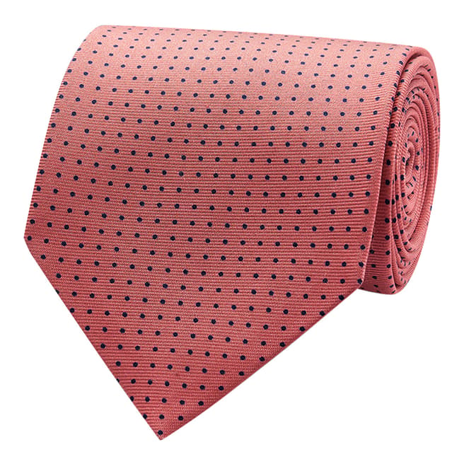 Thomas Pink Pink/Navy Small Polka Dot Tie