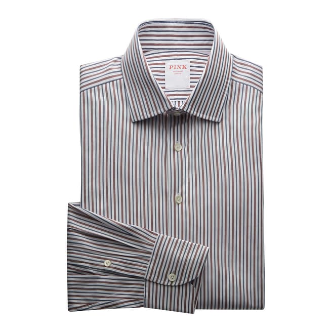 Thomas Pink Multi Two Tone Stripe Regent Tailored Fit Shirt