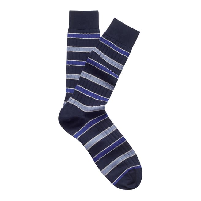 Thomas Pink Navy Tie Stripe Socks