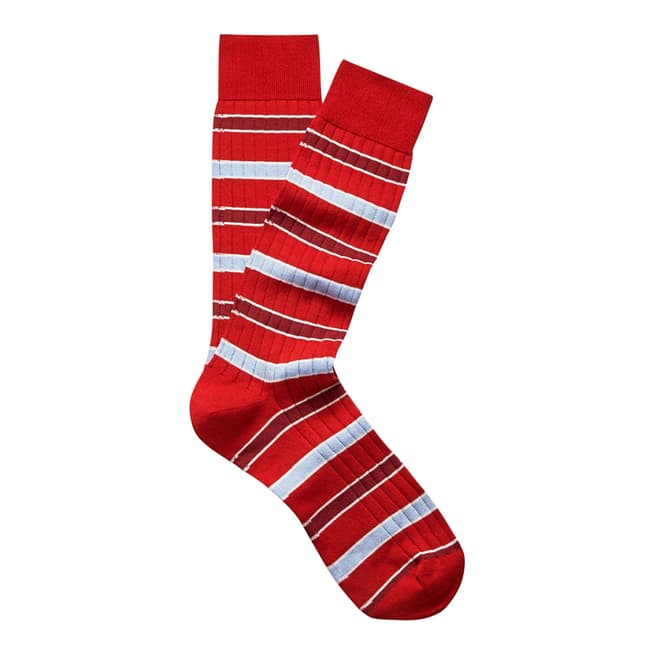Thomas Pink Red Tie Stripe Socks