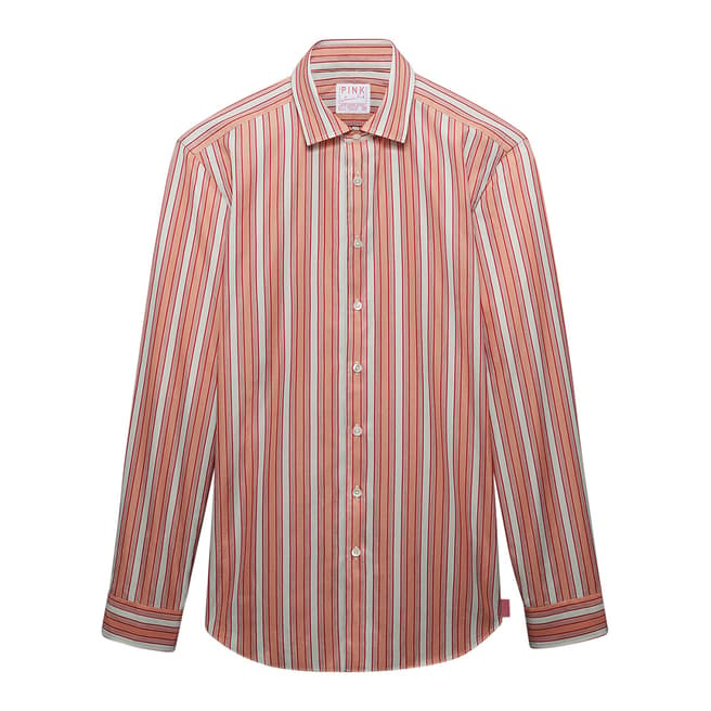 Thomas Pink Red Stripe Vintage Portland Slim Fit Shirt