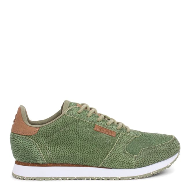 Woden Dusty Olive Ydun Pearl Leather Sneakers