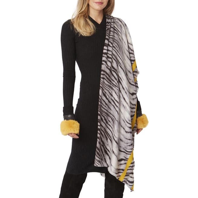 JayLey Collection Black/White Cashmere Wrap
