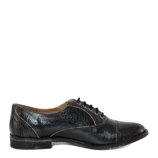 Gusto Black Leather Derby Shoe