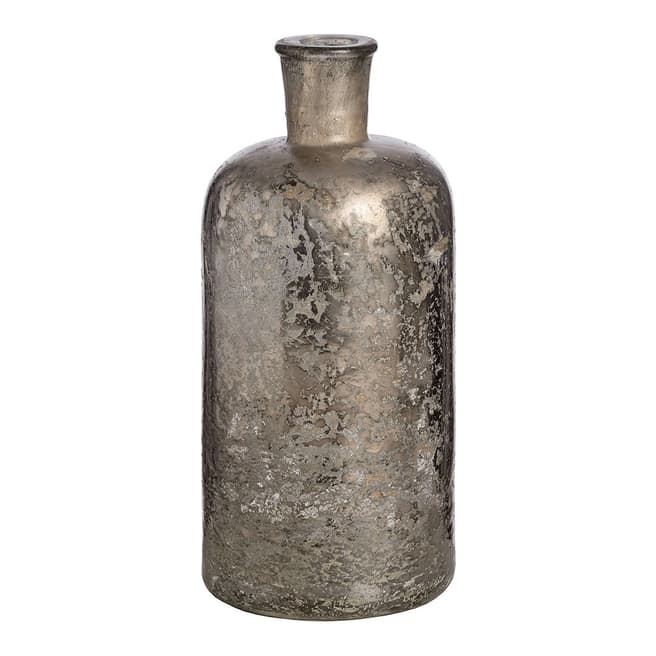 Hill Interiors Antique Silver Mercury Glass Bottle Vase