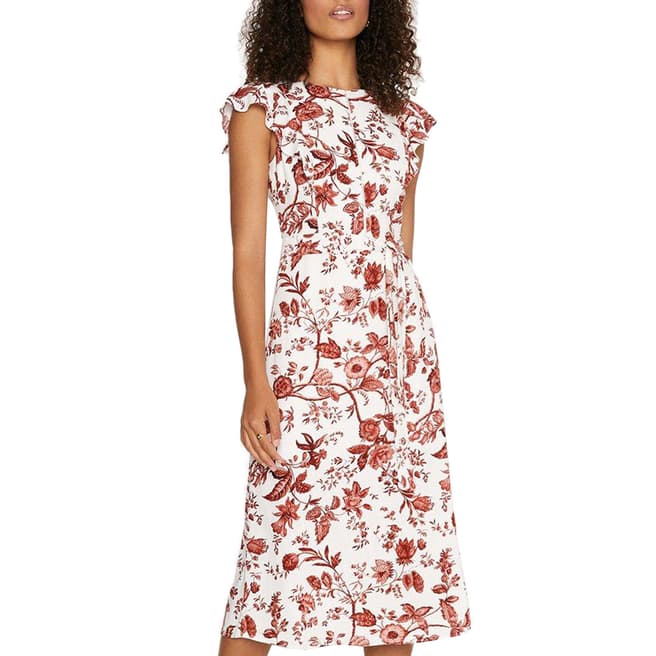 Oasis Floral Frill Sleeve Midi Dress
