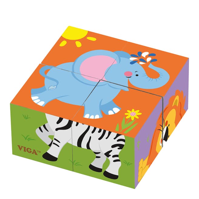 Viga Toys 4 piece Wild Animals Cube Puzzle