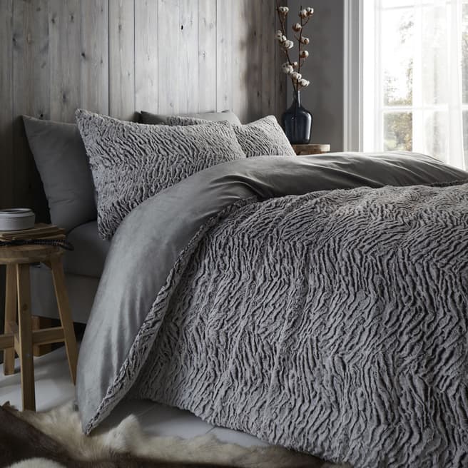 Catherine Lansfield Wolf Double Duvet Cover Set, Neutral