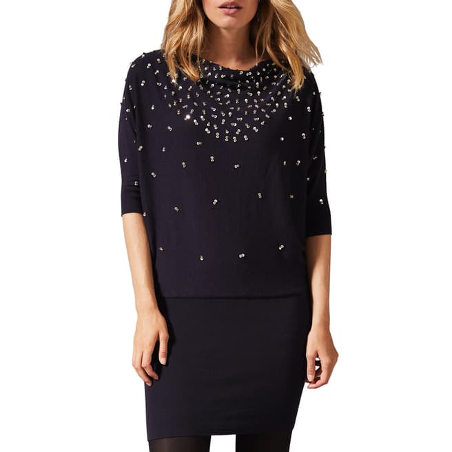 Phase Eight Navy Becca Sequin Dress