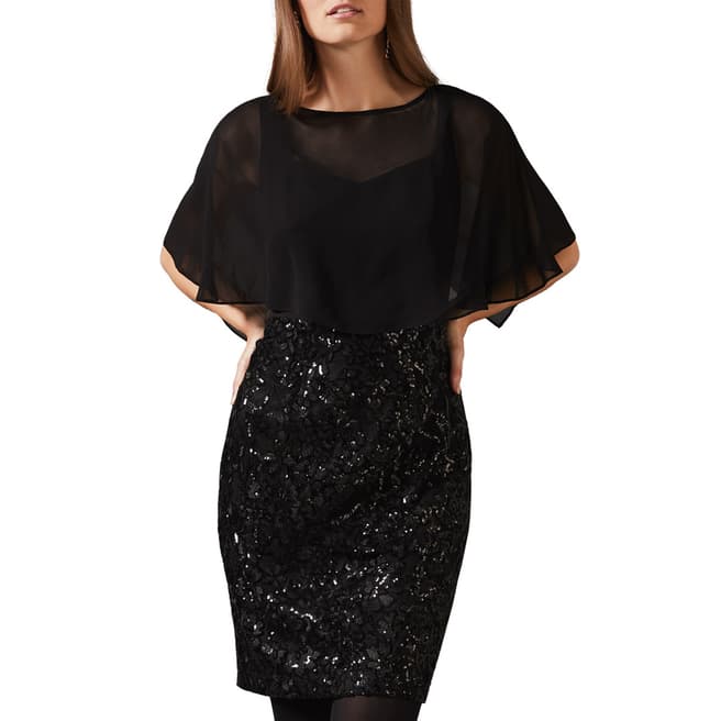 Phase Eight Black Marcy Sequin Dress