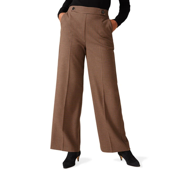 Phase Eight Camel Vye Dogtooth Stretch Trousers