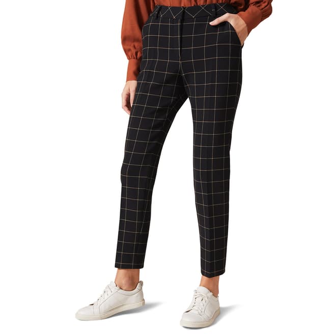 Phase Eight Black Toni Check Suit Stretch Trousers