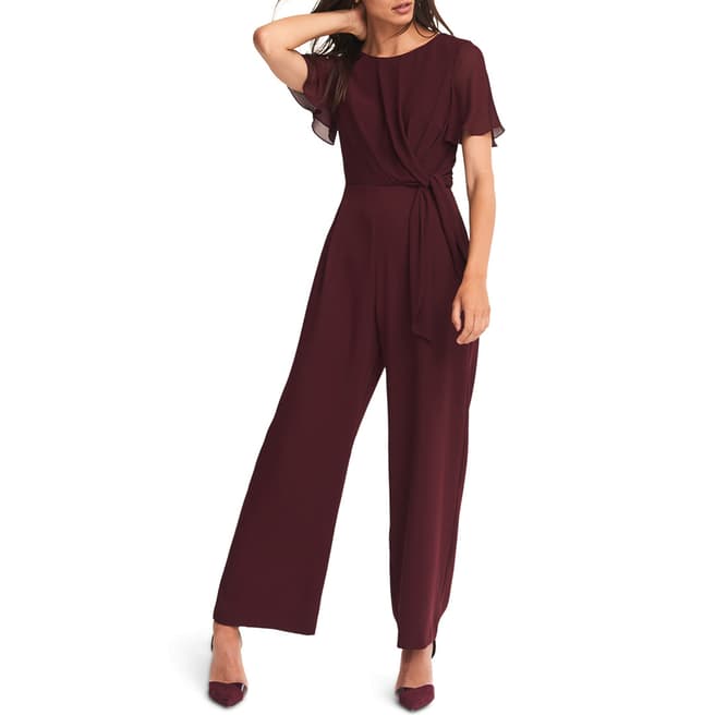Phase Eight Deep Red Georgette Jumpsuit