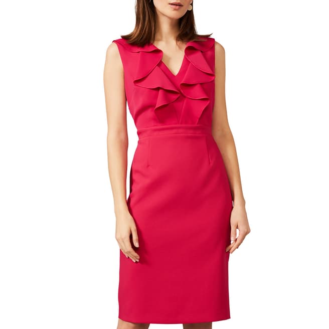 Phase Eight Red Linda Frill Dress
