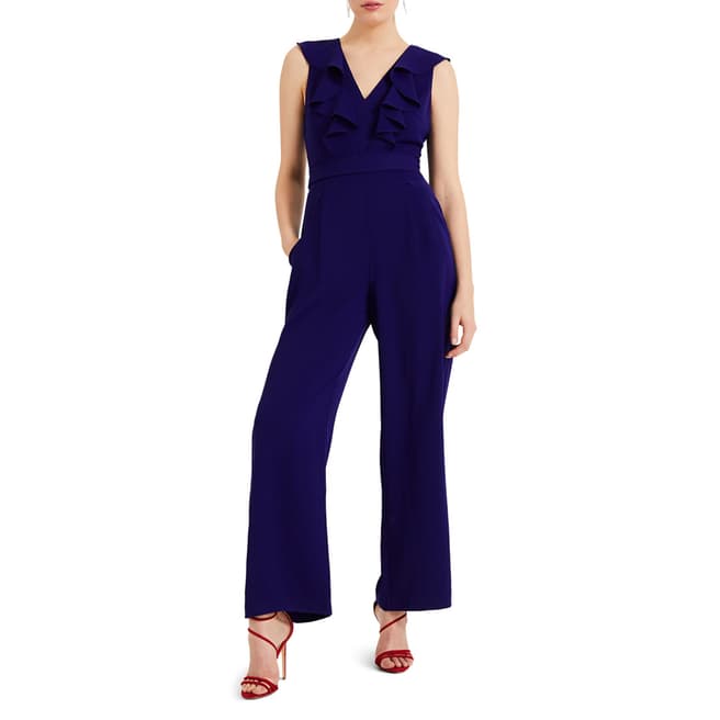 Phase Eight Blue Linda Frill Jumpsuit