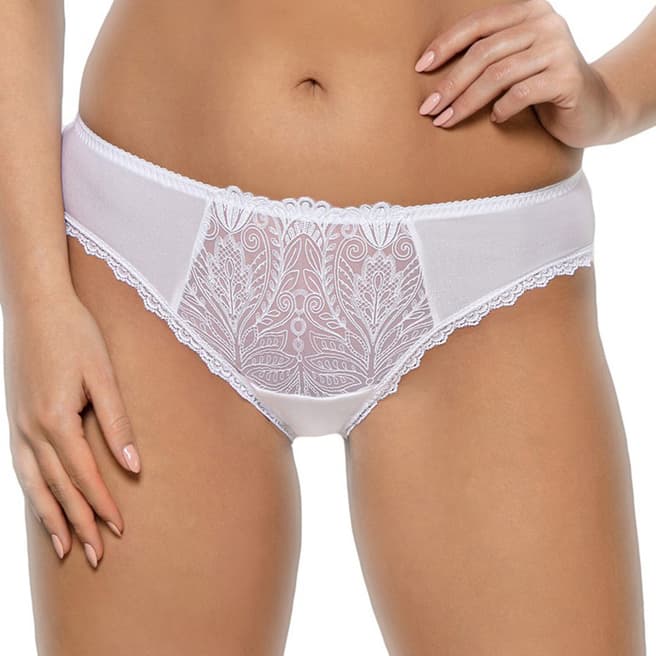 Vena Lingerie White Embroidered Hipster Brief