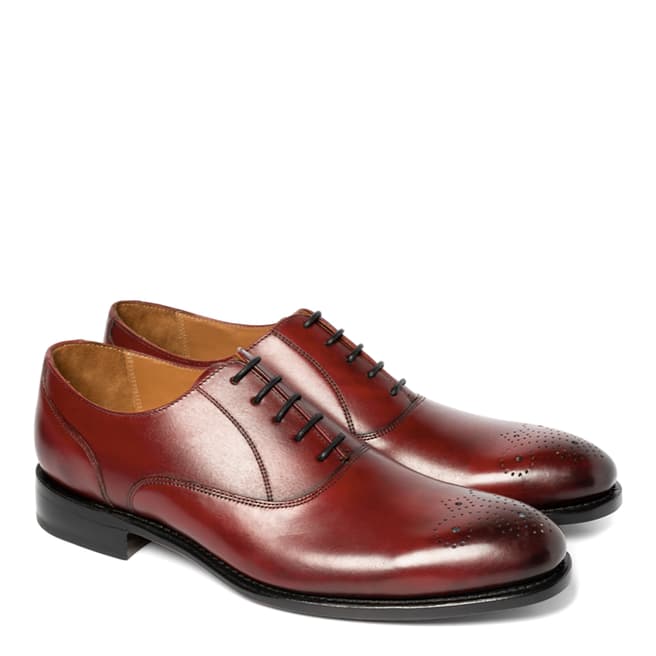 Chapman & Moore Red Hand Painted Sunday Leather Oxford Shoes