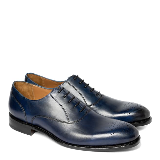 Chapman & Moore Royal Blue Hand Painted Sunday Leather Oxford Shoes