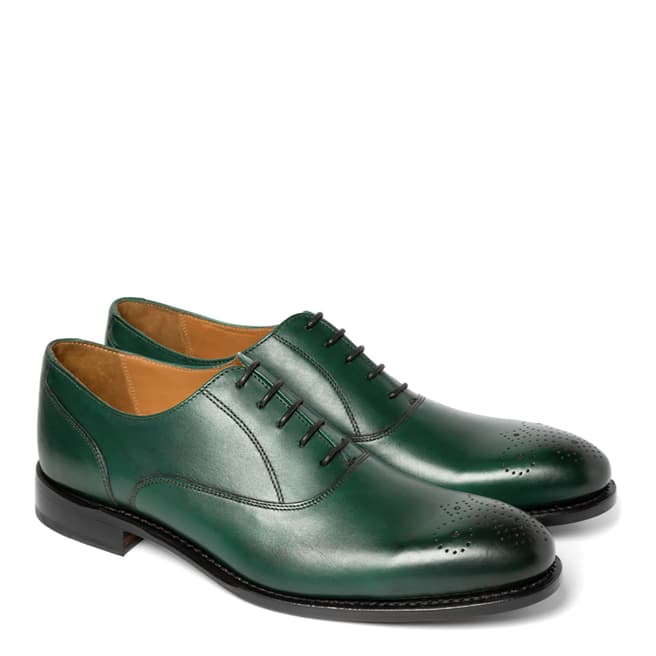 Chapman & Moore Green Hand Painted Sunday Leather Oxford Shoes