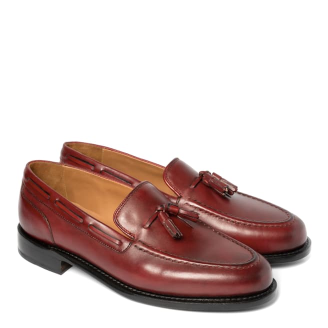 Chapman & Moore Red Hand Painted Aldon Leather Loafers