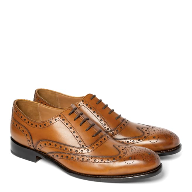 Chapman & Moore Tan Sussex Gold Hand Painted Leather Brogues