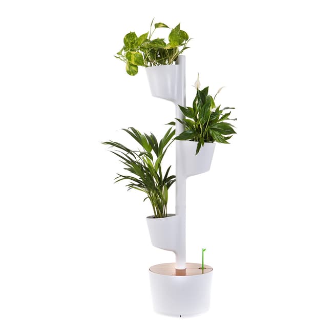 CitySens Self-Watering Vertical Planter, White, 3 Planters