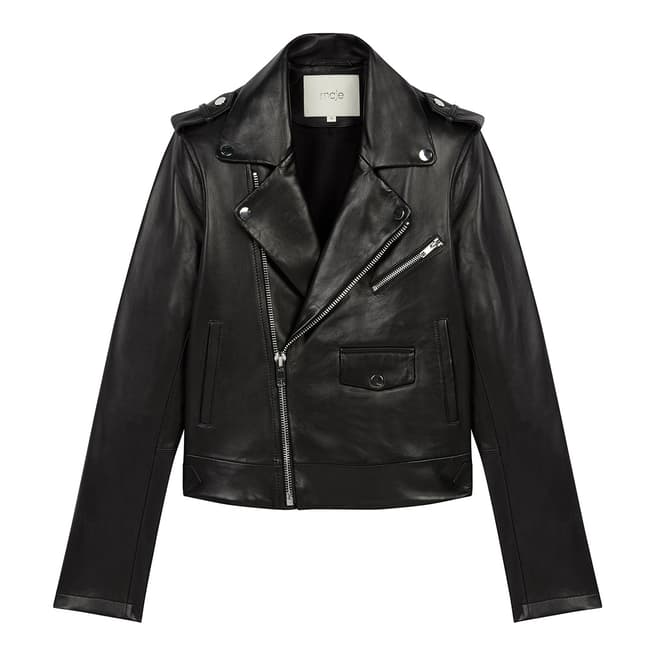 MAJE Black Baltika Leather Jacket