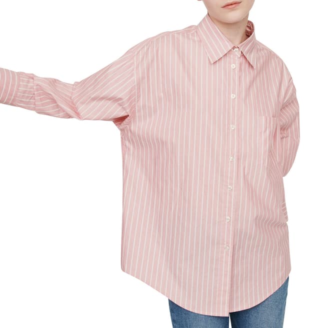 MAJE Pink Cherry Stripe Cotton Shirt