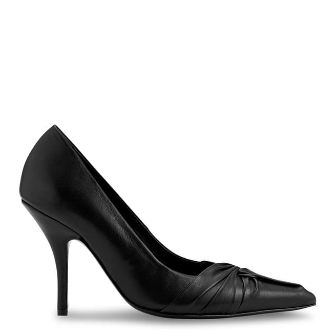 MAJE Black Escprin Draped Leather Court Shoe