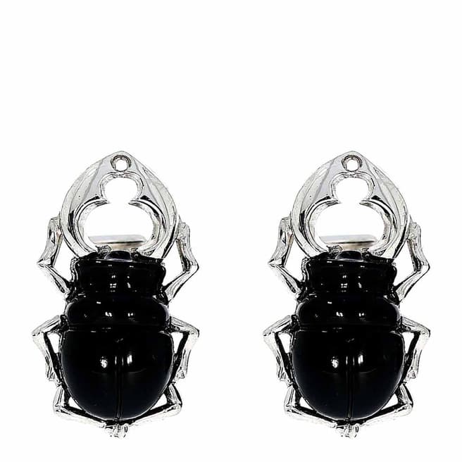 Theo Fennell 18ct White Gold Carved Onyx Stag Beetle Cufflinks