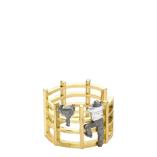 Theo Fennell 18ct Yellow Gold Cowboy Ring Fence Ring