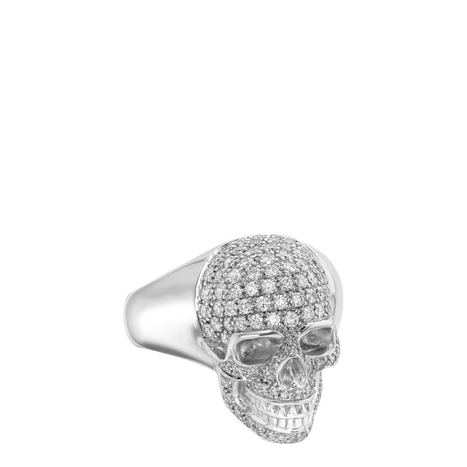 Theo Fennell 18ct White gold Diamond Medium Skull Ring