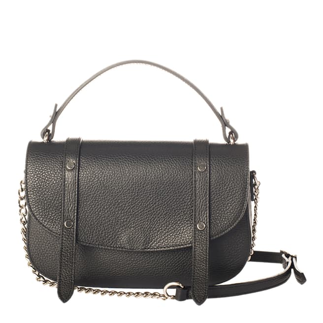 Lisa Minardi Black Leather Top Handle Bag