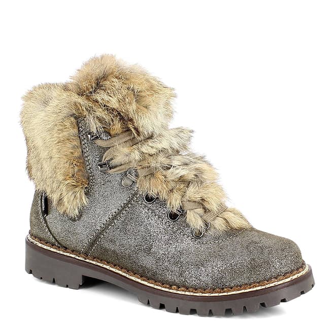 Kimberfeel Grey Courchevel Ankle Boots