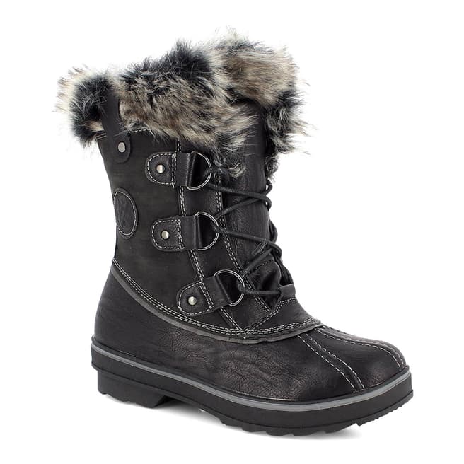 Kimberfeel Black Emmy Faux Fur Cuff Snow Boots