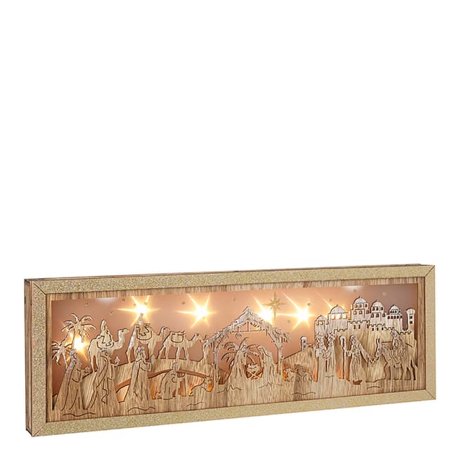 Heaven Sends Wooden Nativity LED Scene
