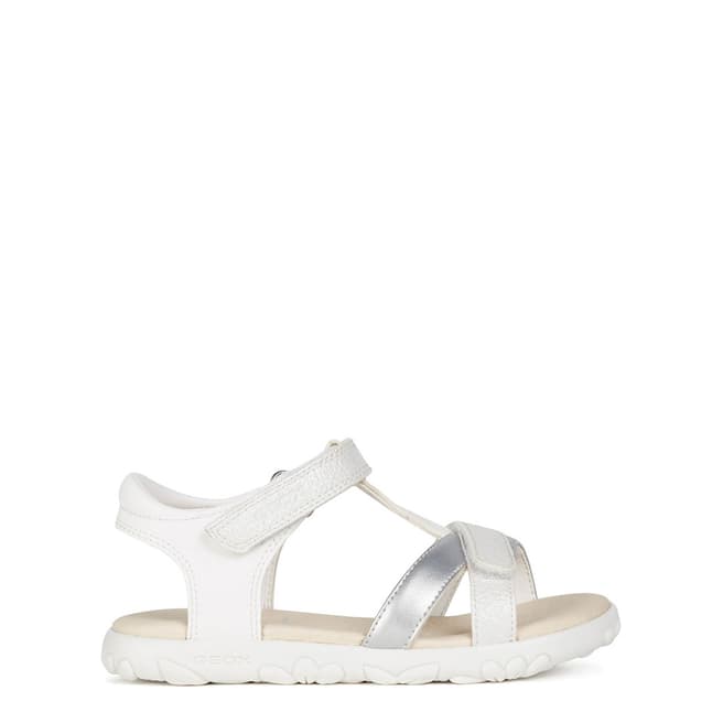 Geox Younger Girl's White Haiti Sandals 