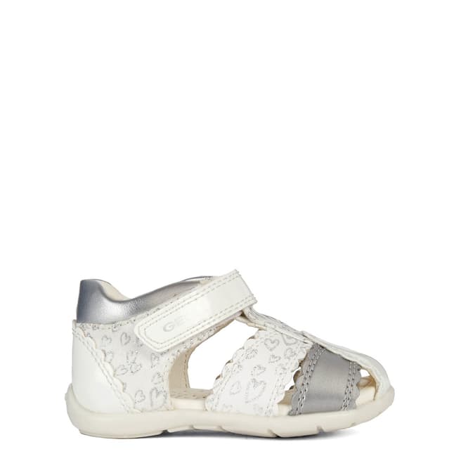 Geox Younger Girl's White Elthan Sandals 