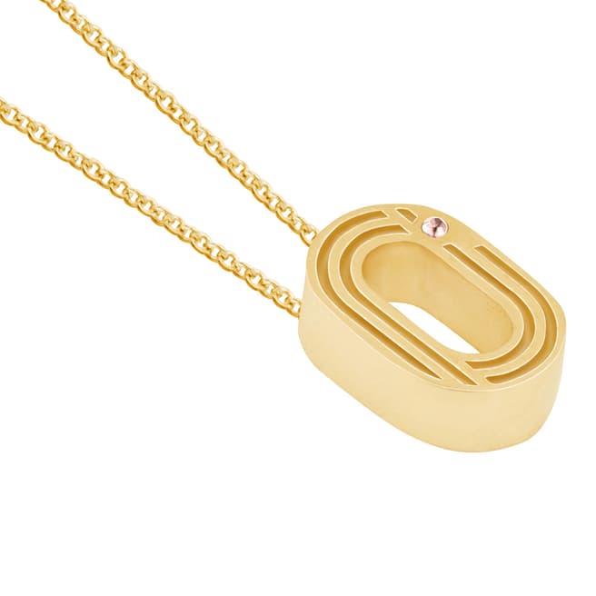 MAJE Gold O Letter Pendant Necklace