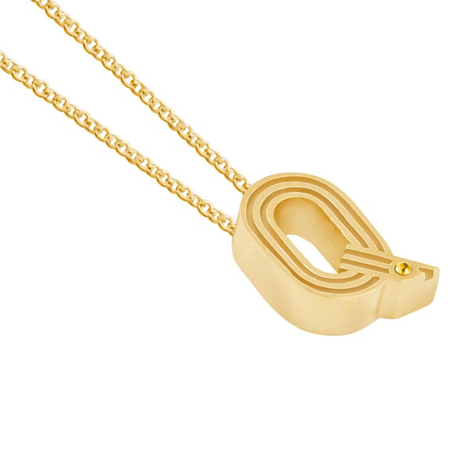MAJE Gold Q Letter Pendant Necklace